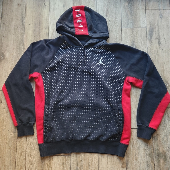 Jordan | Shirts | Air Jordan Black And Red Hoodie Large | Poshmark